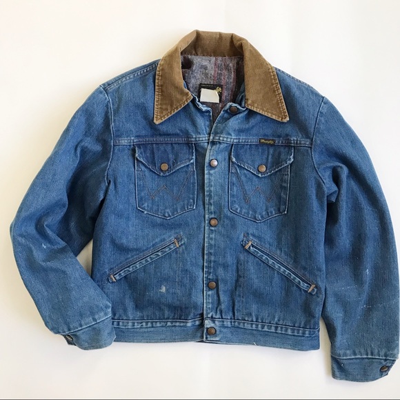 Wrangler Other - Wrangler Vintage Corduroy Collar Jean Jacket S-M
